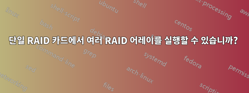 단일 RAID 카드에서 여러 RAID 어레이를 실행할 수 있습니까?