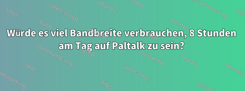 Würde es viel Bandbreite verbrauchen, 8 Stunden am Tag auf Paltalk zu sein?