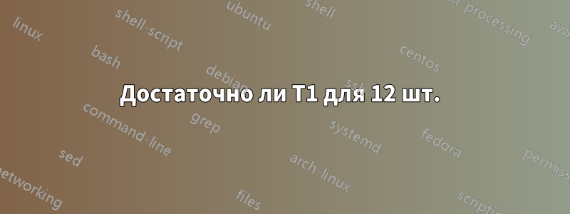 Достаточно ли T1 для 12 шт. 