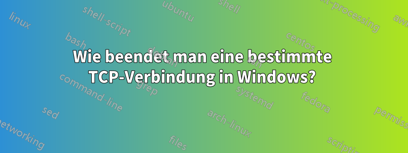 Wie beendet man eine bestimmte TCP-Verbindung in Windows?
