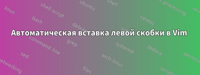 Автоматическая вставка левой скобки в Vim