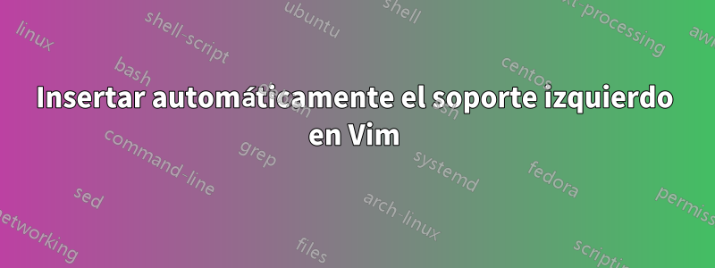 Insertar automáticamente el soporte izquierdo en Vim