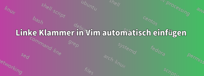 Linke Klammer in Vim automatisch einfügen