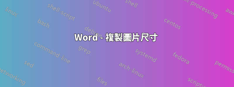 Word - 複製圖片尺寸