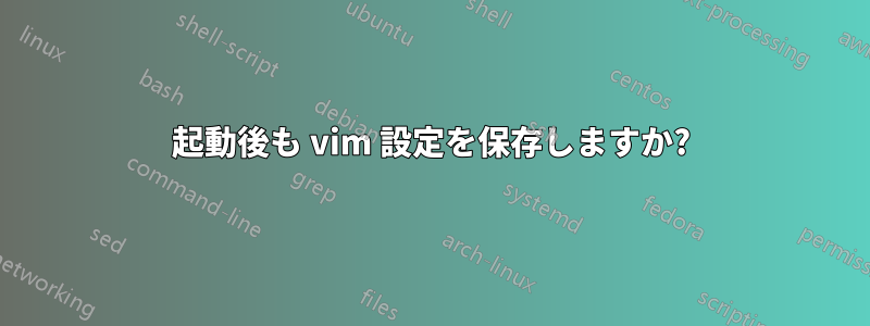 起動後も vim 設定を保存しますか?