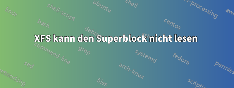 XFS kann den Superblock nicht lesen