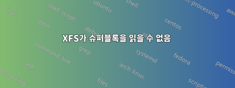 XFS가 슈퍼블록을 읽을 수 없음