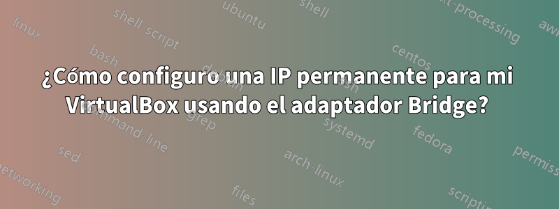 ¿Cómo configuro una IP permanente para mi VirtualBox usando el adaptador Bridge?