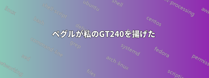 ペグルが私のGT240を揚げた