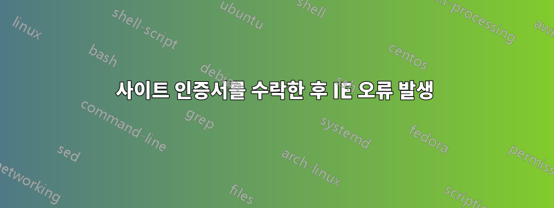 사이트 인증서를 수락한 후 IE 오류 발생