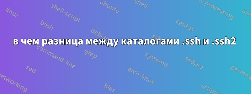 в чем разница между каталогами .ssh и .ssh2