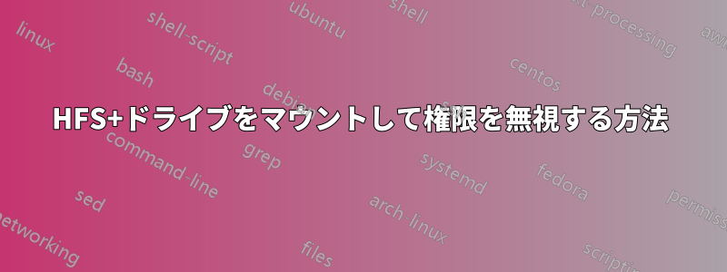 HFS+ドライブをマウントして権限を無視する方法