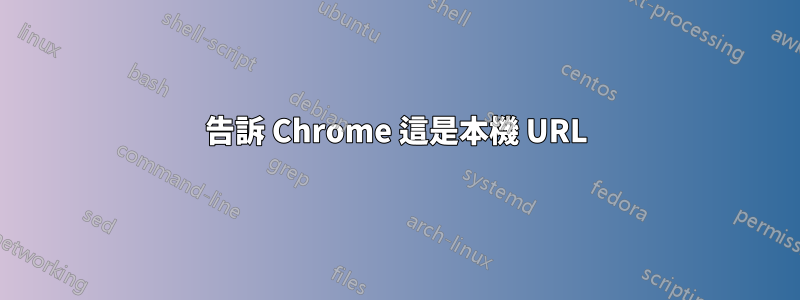 告訴 Chrome 這是本機 URL