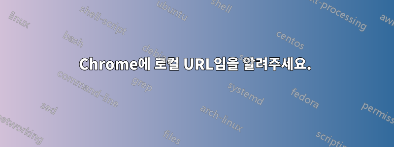 Chrome에 로컬 URL임을 알려주세요.