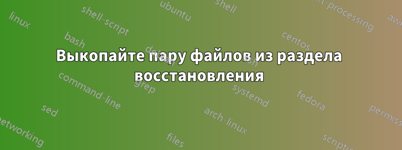 Выкопайте пару файлов из раздела восстановления