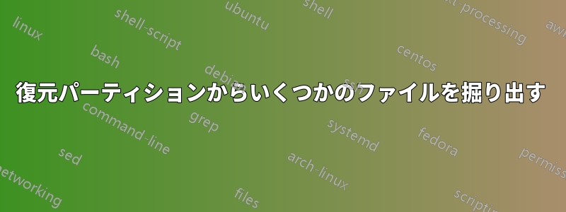 復元パーティションからいくつかのファイルを掘り出す