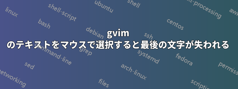 gvim のテキストをマウスで選択すると最後の文字が失われる