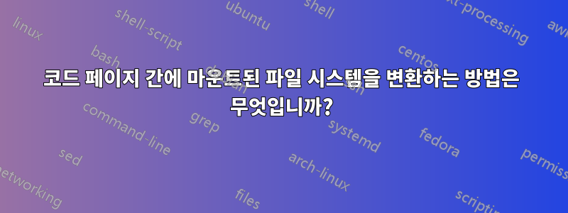 코드 페이지 간에 마운트된 파일 시스템을 변환하는 방법은 무엇입니까?