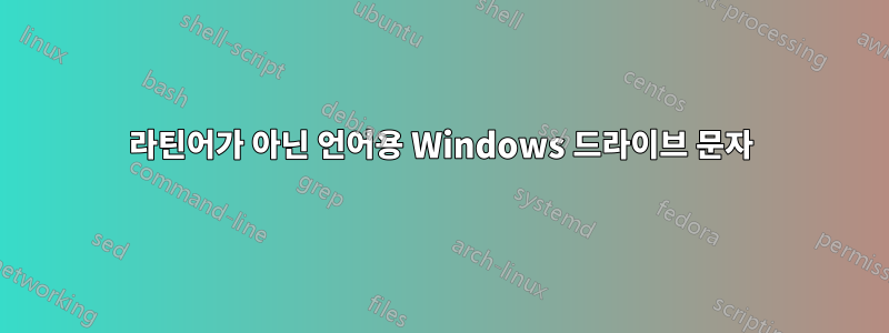 라틴어가 아닌 언어용 Windows 드라이브 문자