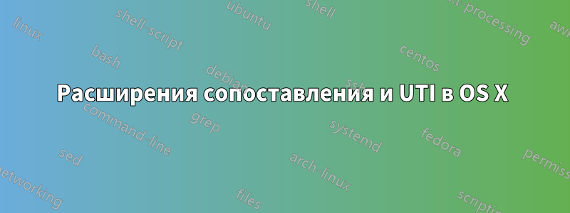 Расширения сопоставления и UTI в OS X