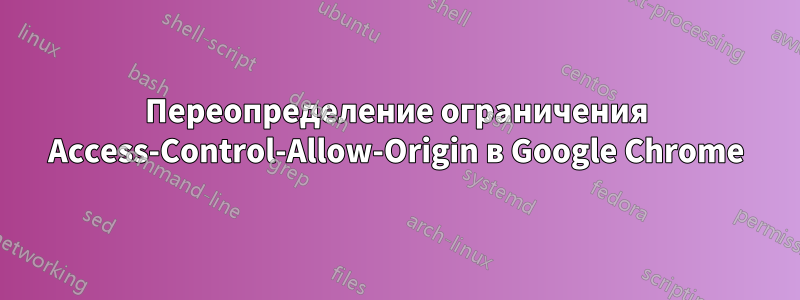 Переопределение ограничения Access-Control-Allow-Origin в Google Chrome