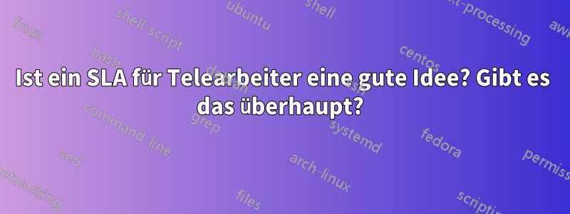 Ist ein SLA für Telearbeiter eine gute Idee? Gibt es das überhaupt? 