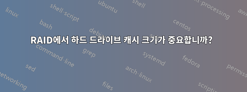 RAID에서 하드 드라이브 캐시 크기가 중요합니까? 