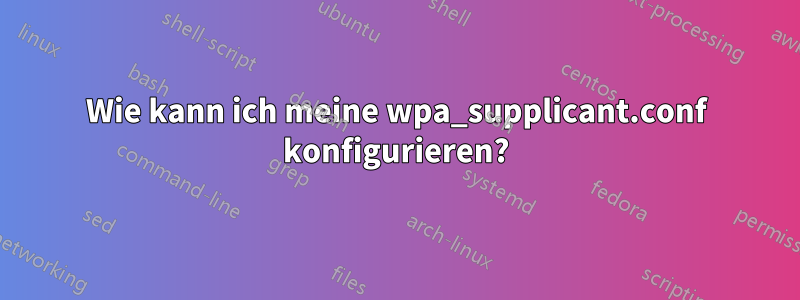 Wie kann ich meine wpa_supplicant.conf konfigurieren?