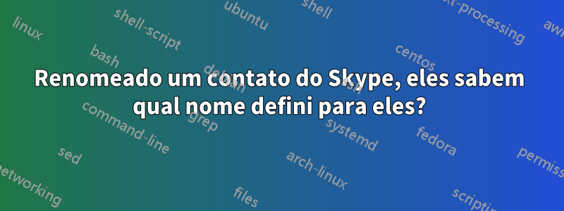 Renomeado um contato do Skype, eles sabem qual nome defini para eles?