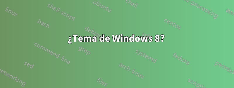 ¿Tema de Windows 8?