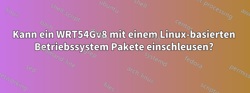 Kann ein WRT54Gv8 mit einem Linux-basierten Betriebssystem Pakete einschleusen?