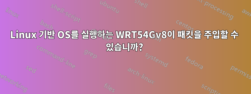 Linux 기반 OS를 실행하는 WRT54Gv8이 패킷을 주입할 수 있습니까?