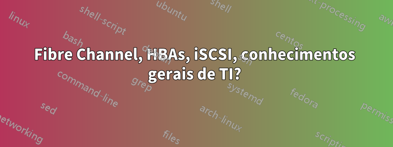 Fibre Channel, HBAs, iSCSI, conhecimentos gerais de TI?