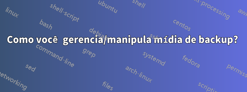 Como você gerencia/manipula mídia de backup?