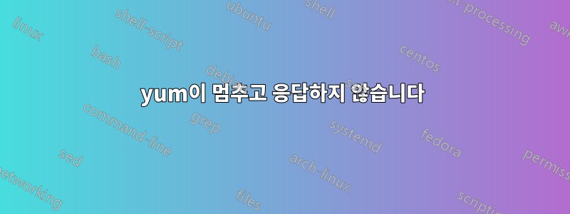 yum이 멈추고 응답하지 않습니다