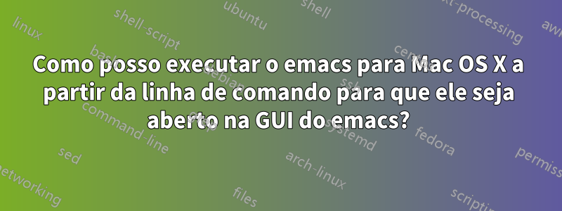 Como posso executar o emacs para Mac OS X a partir da linha de comando para que ele seja aberto na GUI do emacs?