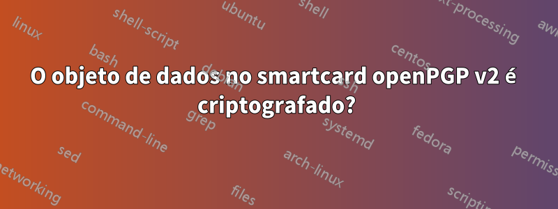 O objeto de dados no smartcard openPGP v2 é criptografado?