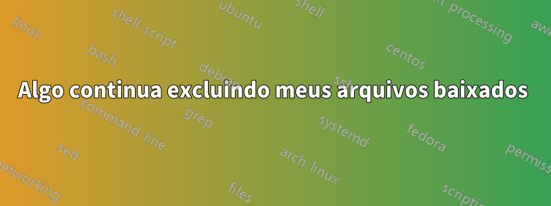 Algo continua excluindo meus arquivos baixados