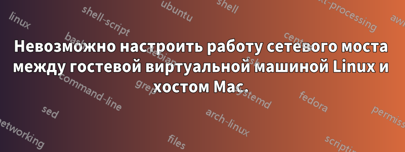 Невозможно настроить работу сетевого моста между гостевой виртуальной машиной Linux и хостом Mac.