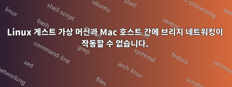 Linux 게스트 가상 머신과 Mac 호스트 간에 브리지 네트워킹이 작동할 수 없습니다.