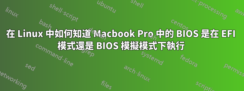 在 Linux 中如何知道 Macbook Pro 中的 BIOS 是在 EFI 模式還是 BIOS 模擬模式下執行