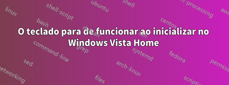 O teclado para de funcionar ao inicializar no Windows Vista Home