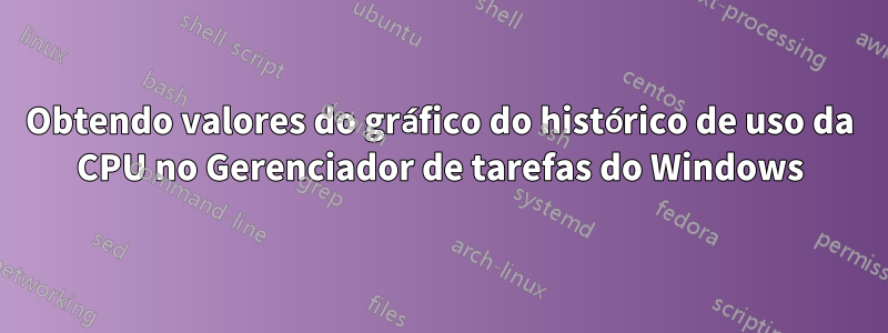 Obtendo valores do gráfico do histórico de uso da CPU no Gerenciador de tarefas do Windows