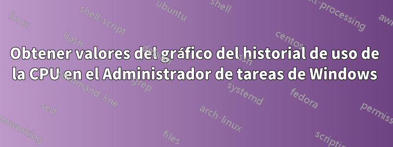 Obtener valores del gráfico del historial de uso de la CPU en el Administrador de tareas de Windows