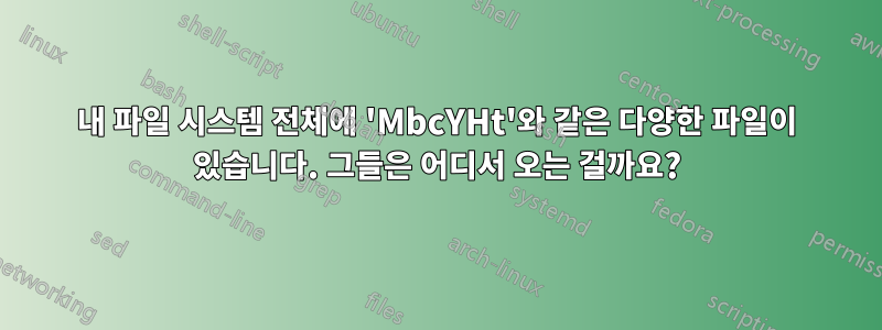 내 파일 시스템 전체에 'MbcYHt'와 같은 다양한 파일이 있습니다. 그들은 어디서 오는 걸까요?