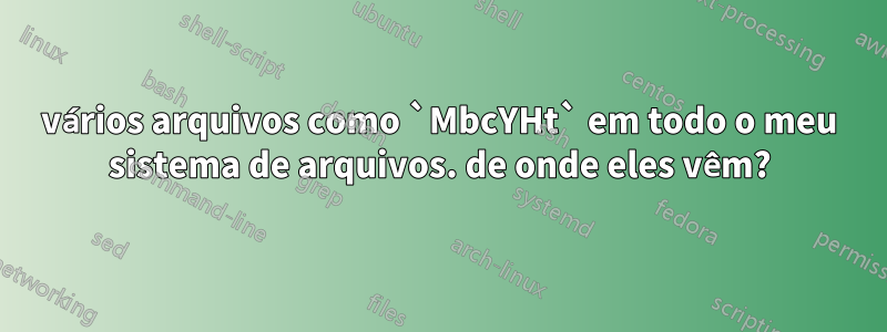 vários arquivos como `MbcYHt` em todo o meu sistema de arquivos. de onde eles vêm?