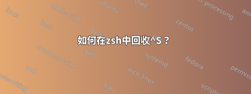 如何在zsh中回收^S？