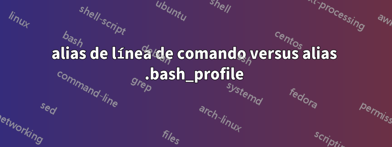 alias de línea de comando versus alias .bash_profile