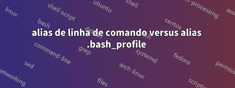 alias de linha de comando versus alias .bash_profile