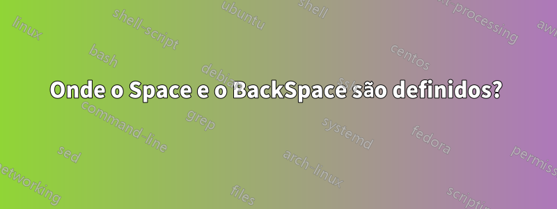 Onde o Space e o BackSpace são definidos?